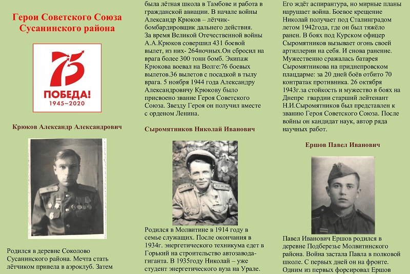 Буклет: Герои Советского Союза Сусанинского района Буклет: Герои Советского Союза Сусанинского района